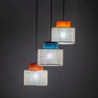 TK Lighting DUO függeszték fém, szövet, kék, narancssárga, természetes, E27 - TK-2759
