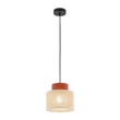 TK Lighting DUO függeszték fém, szövet, téglaszín, természetes, E27 - TK-2785