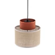 TK Lighting DUO függeszték fém, szövet, téglaszín, természetes, E27 - TK-2785