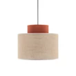 TK Lighting DUO függeszték fém, szövet, téglaszín, természetes, E27 - TK-3139