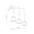 TK Lighting DUO függeszték fém, szövet, kék, narancssárga, természetes, E27 - TK-3140