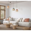 TK Lighting DUO függeszték fém, szövet, kék, narancssárga, természetes, E27 - TK-3140