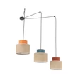 TK Lighting DUO függeszték fém, szövet, kék, narancssárga, természetes, E27 - TK-3140