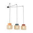 TK Lighting DUO függeszték fém, szövet, kék, narancssárga, természetes, E27 - TK-3140