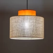TK Lighting DUO függeszték fém, szövet, narancssárga, természetes, E27 - TK-3227