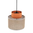 TK Lighting DUO függeszték fém, szövet, narancssárga, természetes, E27 - TK-3255