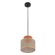 TK Lighting DUO függeszték fém, szövet, narancssárga, természetes, E27 - TK-3255
