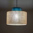 TK Lighting DUO függeszték fém, szövet, kék, természetes, E27 - TK-3256