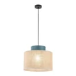 TK Lighting DUO függeszték fém, szövet, kék, természetes, E27 - TK-3256