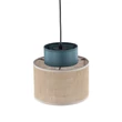 TK Lighting DUO függeszték fém, szövet, kék, természetes, E27 - TK-3257