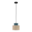 TK Lighting DUO függeszték fém, szövet, kék, természetes, E27 - TK-3257
