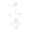 TK Lighting ESME függeszték fém, üveg, fekete, áttetsző, E27 - TK-3268