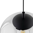 TK Lighting ESME függeszték fém, üveg, fekete, áttetsző, E27 - TK-3268
