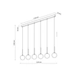 TK Lighting MARTIN függeszték fém, üveg, fekete, fehér, G9 - TK-4504