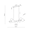 TK Lighting ESTERA függeszték fém, üveg, barna, borostyán, G9 - TK-4506