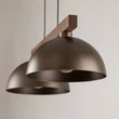 TK Lighting OSLO függeszték fém, fa, barna, E27 - TK-4507