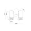 TK Lighting JET mennyezet lámpa fém, fekete, GU10 - TK-4539