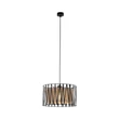 TK Lighting HARMONY függeszték fém, szövet, fekete, bézs, E27 - TK-4562