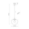 TK Lighting VIBE függeszték fém, üveg, fekete, topáz, E27 - TK-4703