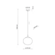 TK Lighting VIBE függeszték fém, üveg, fekete, fehér, E27 - TK-4759