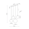 TK Lighting ESME függeszték fém, üveg, fekete, fehér, E27 - TK-4790