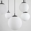TK Lighting ESME függeszték fém, üveg, fekete, fehér, E27 - TK-4791
