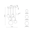 TK Lighting ESME függeszték fém, üveg, fekete, fehér, E27 - TK-4793