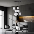 TK Lighting ESME függeszték fém, üveg, fekete, fehér, E27 - TK-4793