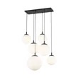 TK Lighting ESME függeszték fém, üveg, fekete, fehér, E27 - TK-4793