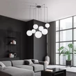 TK Lighting ESME függeszték fém, üveg, fekete, fehér, E27 - TK-4794