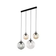 TK Lighting ESME függeszték fém, üveg, fekete, füstszín, borostyán, E27 - TK-4795
