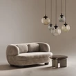 TK Lighting ESME függeszték fém, üveg, fekete, füstszín, borostyán, E27 - TK-4796