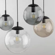 TK Lighting ESME függeszték fém, üveg, fekete, füstszín, borostyán, E27 - TK-4796
