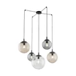 TK Lighting ESME függeszték fém, üveg, fekete, füstszín, borostyán, E27 - TK-4796