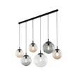 TK Lighting ESME függeszték fém, üveg, fekete, füstszín, borostyán, E27 - TK-4797