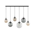 TK Lighting ESME függeszték fém, üveg, fekete, füstszín, borostyán, E27 - TK-4797