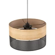 TK Lighting NICOL függeszték fém, fa, fekete, barna, E27 - TK-4798