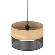 TK Lighting NICOL függeszték fém, fa, fekete, barna, E27 - TK-4799