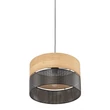 TK Lighting NICOL függeszték fém, fa, fekete, barna, E27 - TK-4799