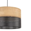TK Lighting NICOL függeszték fém, fa, fekete, barna, E27 - TK-4799