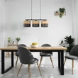 TK Lighting NICOL függeszték fém, fa, fekete, barna, E27 - TK-4801