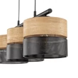 TK Lighting NICOL függeszték fém, fa, fekete, barna, E27 - TK-4801