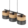 TK Lighting NICOL függeszték fém, fa, fekete, barna, E27 - TK-4801