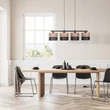 TK Lighting NICOL függeszték fém, fa, fekete, barna, E27 - TK-4802