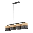 TK Lighting NICOL függeszték fém, fa, fekete, barna, E27 - TK-4802
