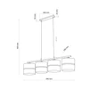TK Lighting NICOL függeszték fém, fa, fekete, barna, E27 - TK-4802