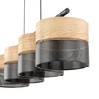 TK Lighting NICOL függeszték fém, fa, fekete, barna, E27 - TK-4802