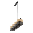 TK Lighting NICOL függeszték fém, fa, fekete, barna, E27 - TK-4802