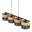 TK Lighting NICOL függeszték fém, fa, fekete, barna, E27 - TK-4802