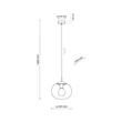 TK Lighting VIBE függeszték fém, üveg, fekete, áttetsző, E27 - TK-4816